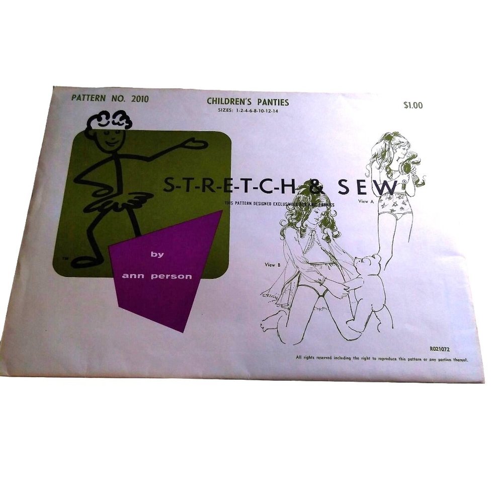 UNCUT Vintage Sewing PATTERN Stretch and Sew 2010 by Ann Person, Childrens 1967